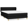 cadre de lit avec matelas Noir 140x200 cm Tissu