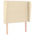 Tête de lit avec oreilles Crème 93x23x118/128 cm Tissu
