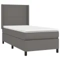 cadre de lit matelas LED Gris 90x200 cm Similicuir