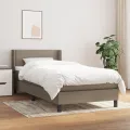 cadre de lit avec matelas Taupe 90x190 cm Tissu