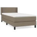 cadre de lit avec matelas Taupe 90x190 cm Tissu