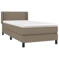 cadre de lit avec matelas Taupe 90x190 cm Tissu