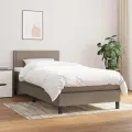 cadre de lit avec matelas Taupe 90x190 cm Tissu