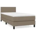 cadre de lit avec matelas Taupe 90x190 cm Tissu