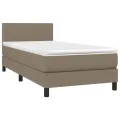 cadre de lit avec matelas Taupe 90x190 cm Tissu