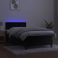 cadre de lit avec matelas et LED Noir 90x190 cm