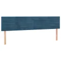 Têtes de lit 2 pcs Bleu foncé 90x5x78/88 cm Velours