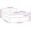 cadre de lit et matelas et LED Gris foncé 140x190 cm