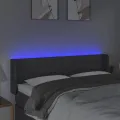 Tête de lit à LED Gris foncé 147x16x78/88 cm Tissu