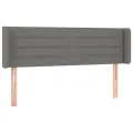 Tête de lit avec oreilles Gris foncé 147x16x78/88 cm Tissu