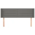 Tête de lit avec oreilles Gris foncé 147x16x78/88 cm Tissu