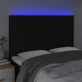 Tête de lit à LED Noir 144x5x118/128 cm Tissu
