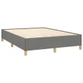 cadre de lit avec matelas Gris foncé 140x190cm Tissu