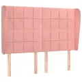 Tête de lit avec oreilles Rose 147x23x118/128 cm Velours