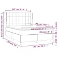 cadre de lit et matelas Bleu foncé 140x190cm Velours