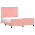 Cadre de lit avec tête de lit Rose 140x190 cm Velours