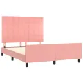 Cadre de lit avec tête de lit Rose 140x190 cm Velours