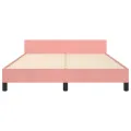 Cadre de lit avec tête de lit Rose 140x190 cm Velours