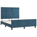 Cadre de lit avec tête de lit Bleu foncé 140x200 cm Velours