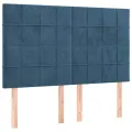 Cadre de lit avec tête de lit Bleu foncé 140x200 cm Velours