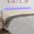 Tête de lit à LED Crème 160x5x78/88 cm Tissu