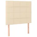 cadre de lit et matelas et LED Crème 80x200cm Tissu