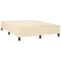 cadre de lit matelas et LED Crème 140x200 cm Tissu