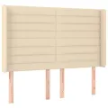 cadre de lit matelas et LED Crème 140x200 cm Tissu