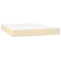 cadre de lit avec matelas Crème 140x200 cm Tissu