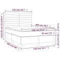 cadre de lit avec matelas Crème 140x200 cm Tissu