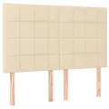cadre de lit avec matelas Crème 140x200 cm Tissu