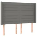 cadre de lit matelas LED Gris foncé 140x190 cm Tissu
