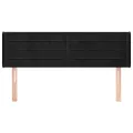 Tête de lit avec oreilles Noir 147x16x78/88 cm Velours