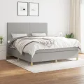 cadre de lit avec matelas Gris clair 180x200cm Tissu