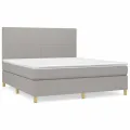 cadre de lit avec matelas Gris clair 180x200cm Tissu