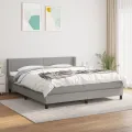 cadre de lit avec matelas Gris clair 180x200cm Tissu