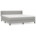 cadre de lit avec matelas Gris clair 180x200cm Tissu