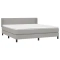 cadre de lit avec matelas Gris clair 180x200cm Tissu