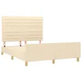Cadre de lit avec tête de lit Crème 140x200 cm Tissu