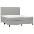cadre de lit et matelas et LED Gris clair 180x200 cm