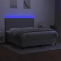 cadre de lit et matelas et LED Gris clair 180x200 cm