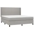 cadre de lit avec matelas Gris clair 180x200cm Tissu
