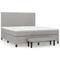 cadre de lit avec matelas Gris clair 180x200cm Tissu