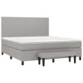 cadre de lit avec matelas Gris clair 180x200cm Tissu