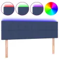 Tête de lit à LED Bleu 144x5x78/88 cm Tissu