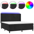 cadre de lit matelas et LED Noir 180x200 cm Velours