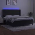 cadre de lit matelas et LED Noir 180x200 cm Velours