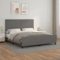 Cadre de lit avec tête de lit Gris 180x200 cm Similicuir