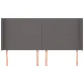 Tête de lit avec oreilles Gris 183x16x118/128 cm Similicuir
