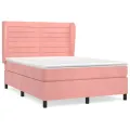 cadre de lit avec matelas Rose 140x190 cm Velours